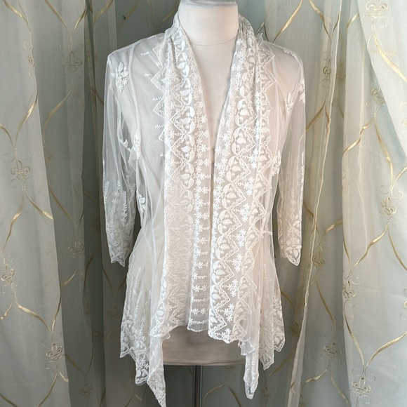 NWT Profile Apparell Lace Cardigan - Picture 1 of 6